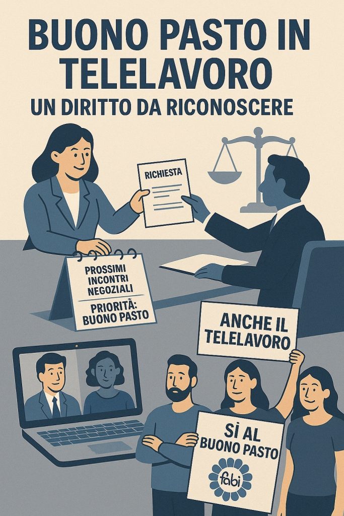 La FABI presenta la richiesta di inserire nei prossimi incontri la revisione del buono pasto per il telelavoro