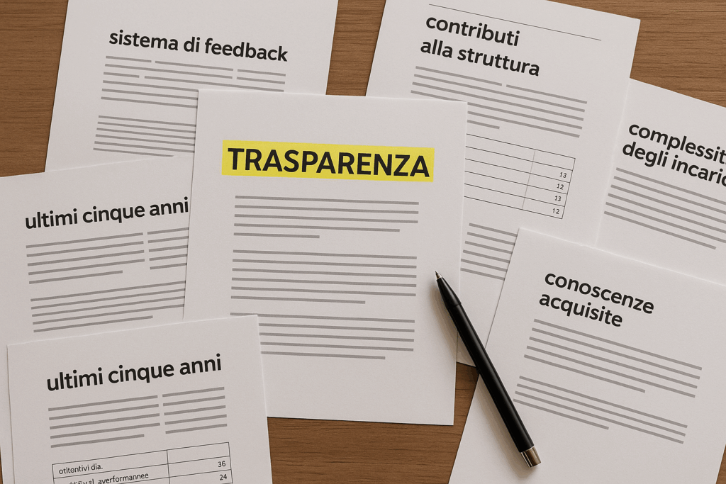 Trasparenza negli avanzamenti